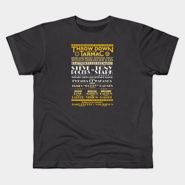 Throw Down on the Tarmac Kids T-Shirt by PanicMoon